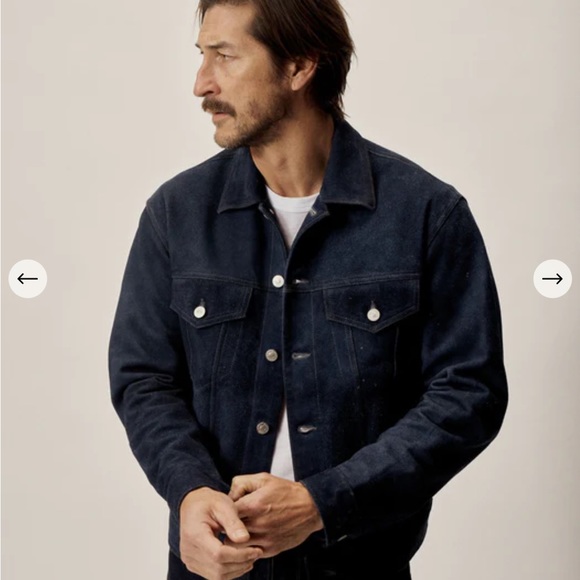 Buck Mason Other - Buck Mason Indigo Suede Trucker Jacket NWOT